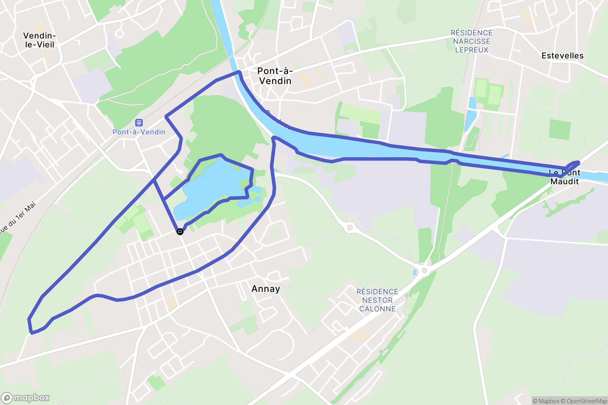 Annay : carte du parcours de randonnée - France