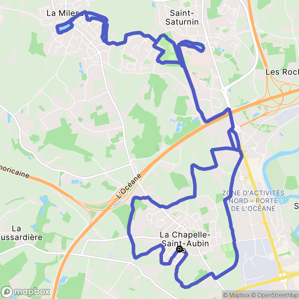 La Chapelle-Saint-Aubin : carte du parcours de randonnée - France