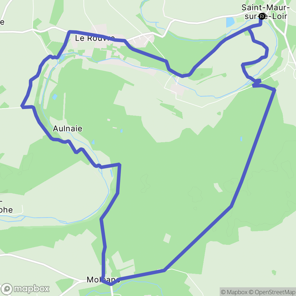 Saint-Maur-sur-le-Loir : carte du parcours de randonnée - France