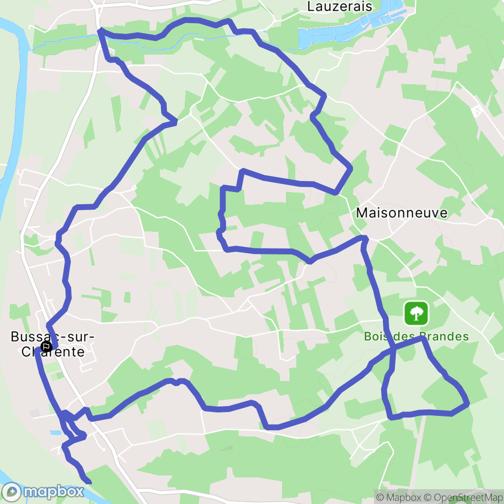 Bussac-sur-Charente : carte du parcours de randonnée - France
