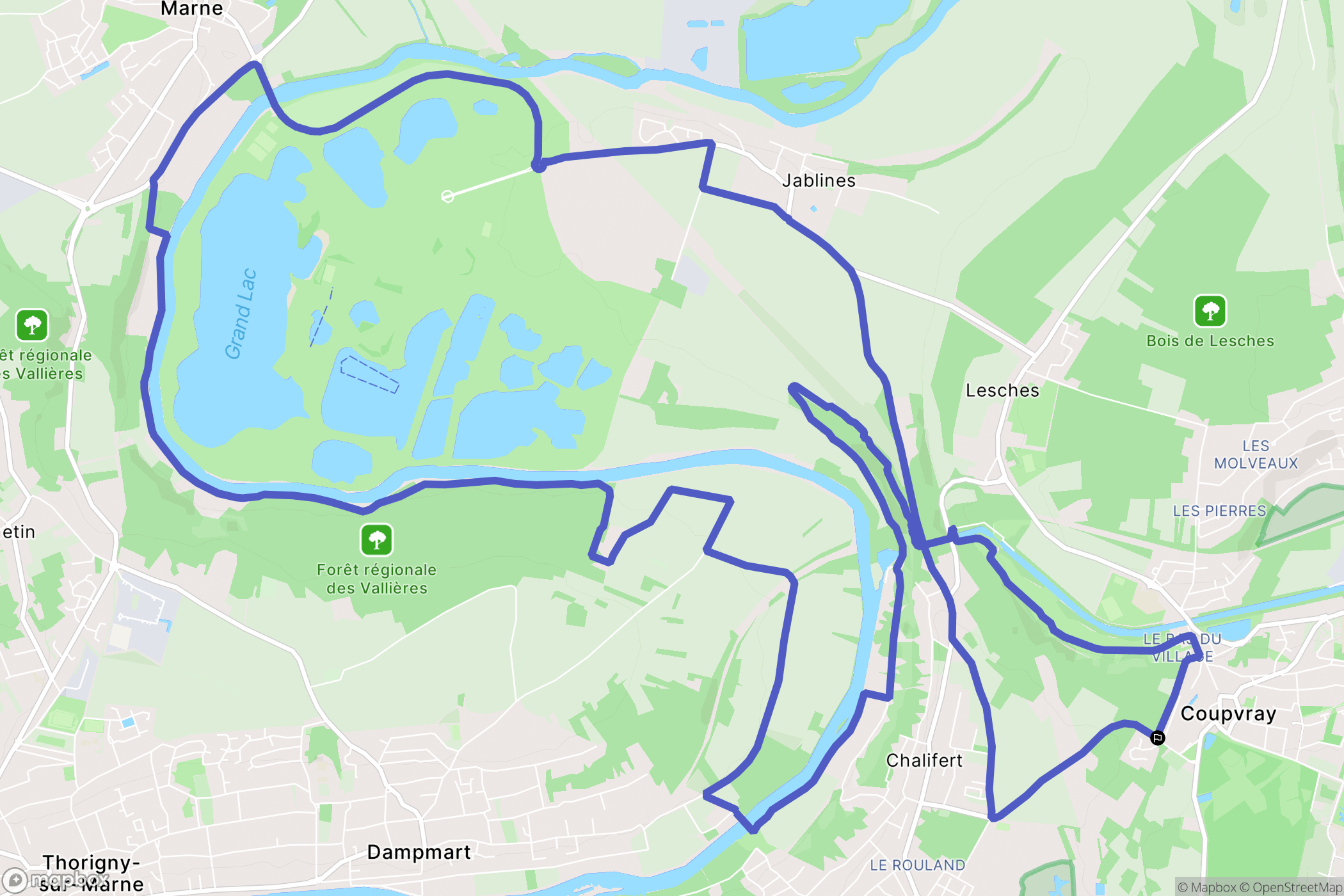 Coupvray : carte du parcours de randonnée - France