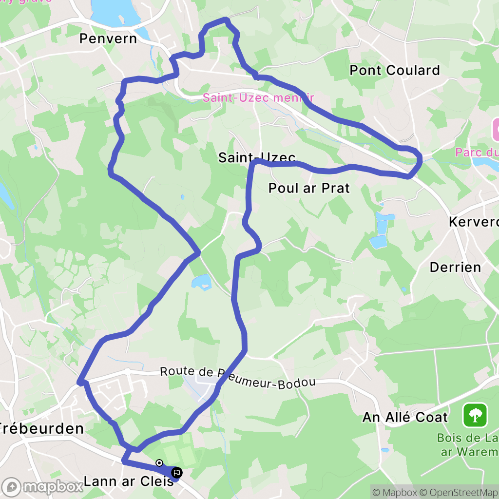 Trébeurden : carte du parcours de randonnée - France