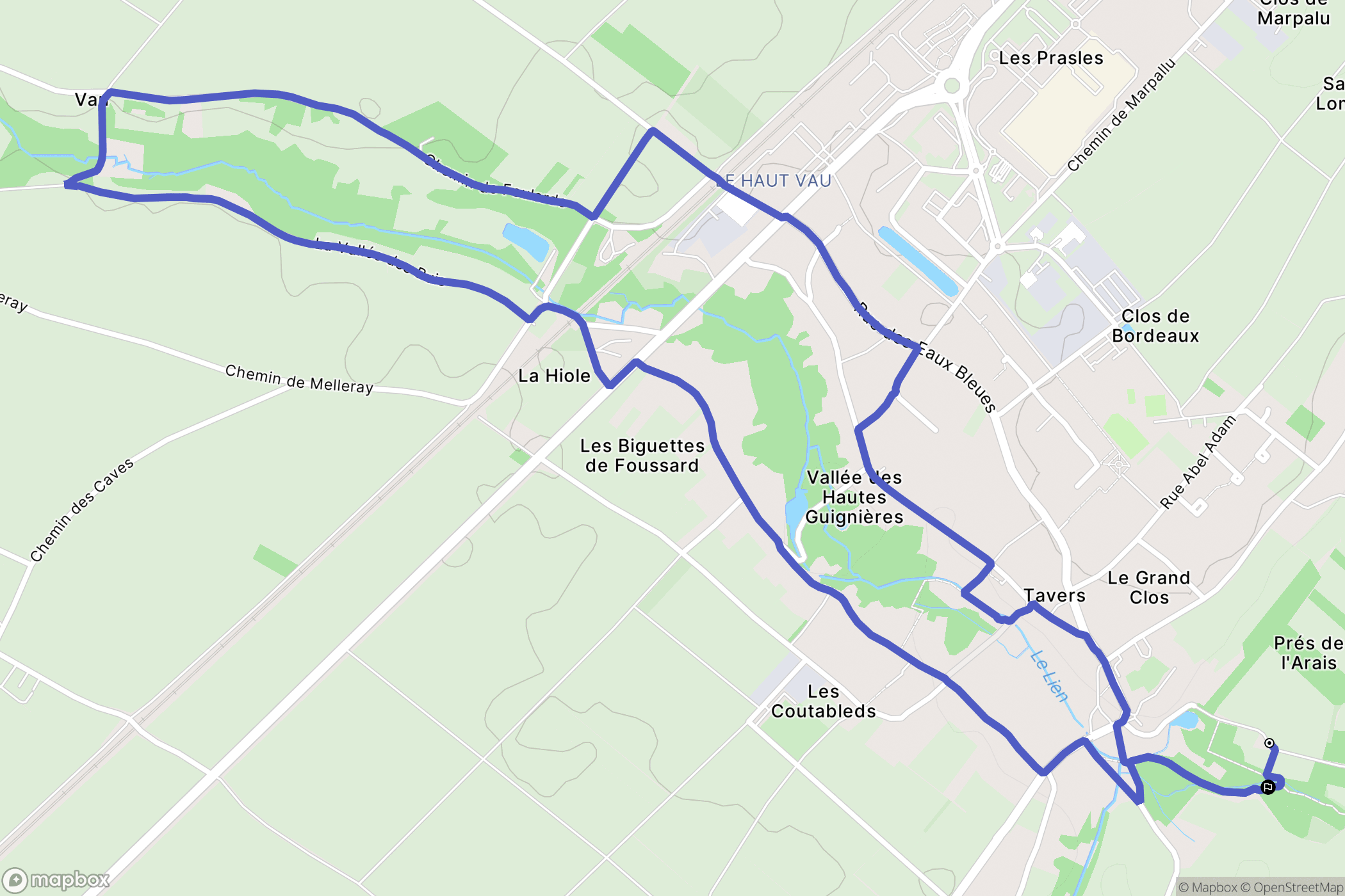 Tavers : carte du parcours de randonnée - France