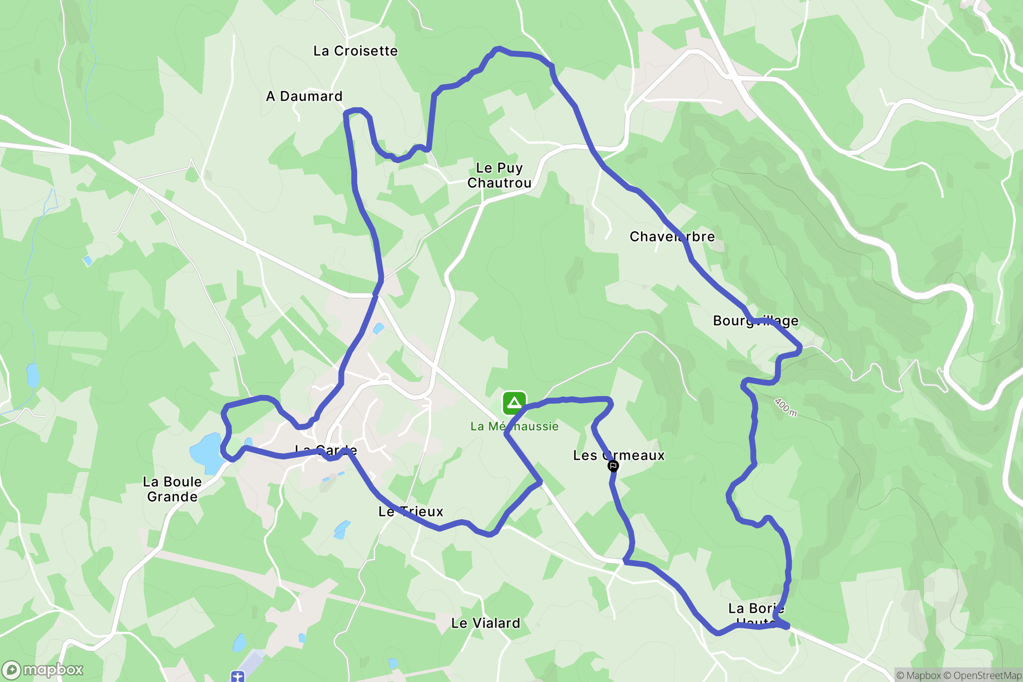 Lagarde-Marc-la-Tour : carte du parcours de randonnée - France
