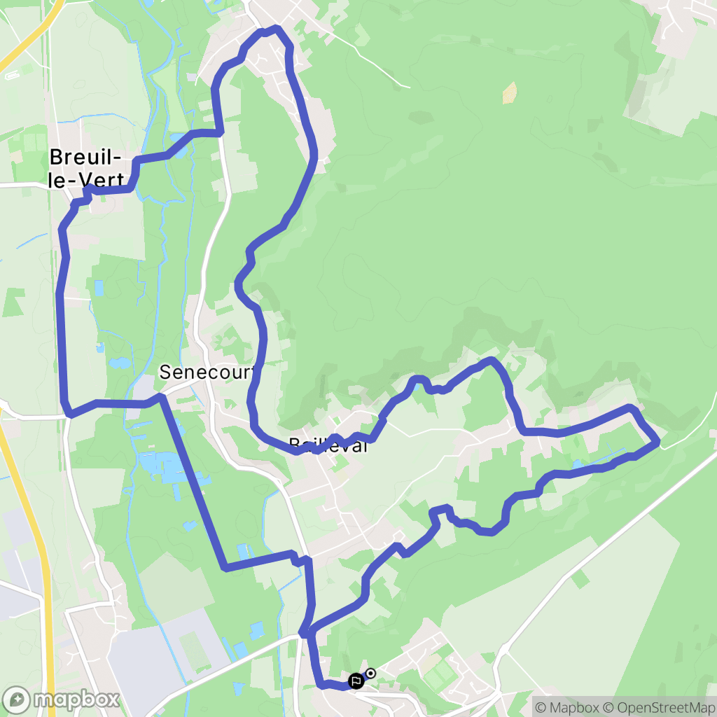 Bailleval : carte du parcours de randonnée - France