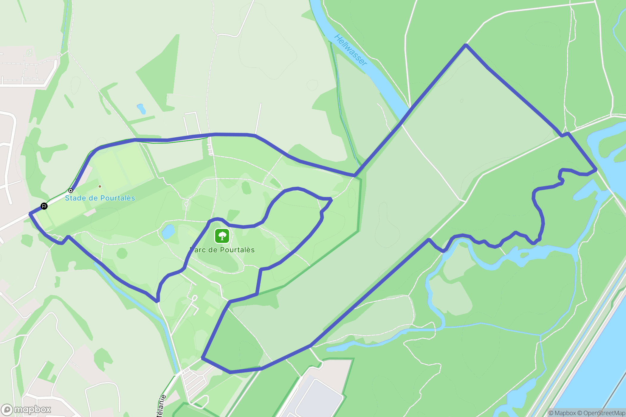 Strasbourg : carte du parcours de randonnée - France