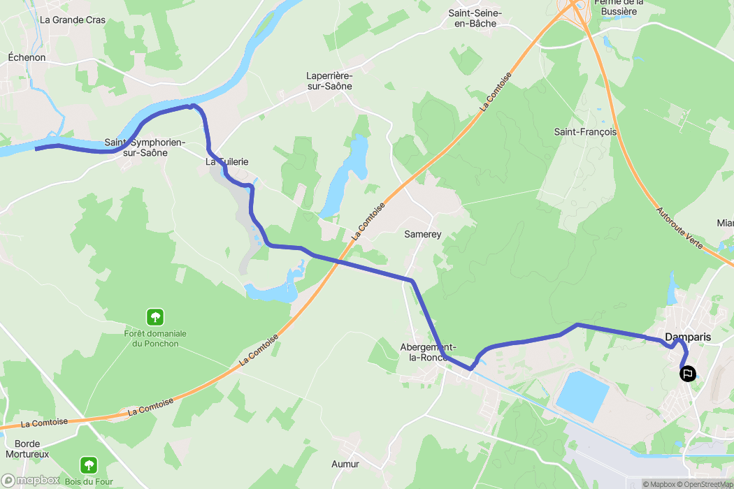 Damparis : carte du parcours de randonnée - France
