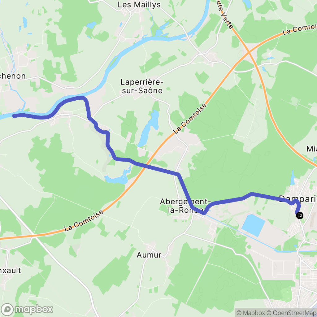 Damparis : carte du parcours de randonnée - France
