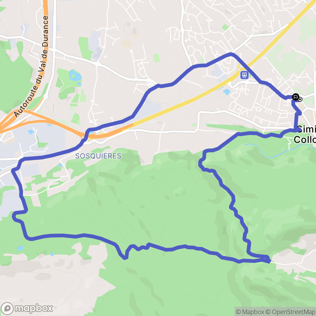 Simiane-Collongue : carte du parcours de randonnée - France