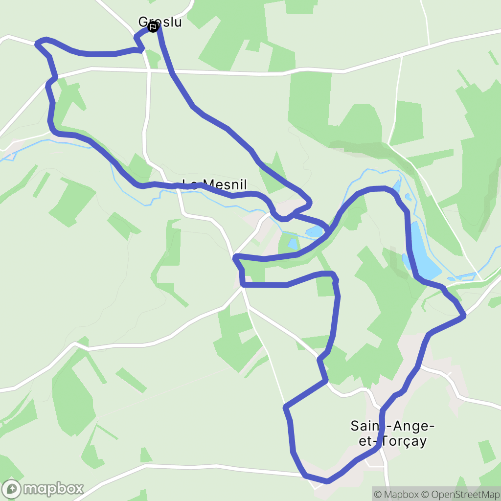 Saint-Ange-et-Torçay : carte du parcours de randonnée - France