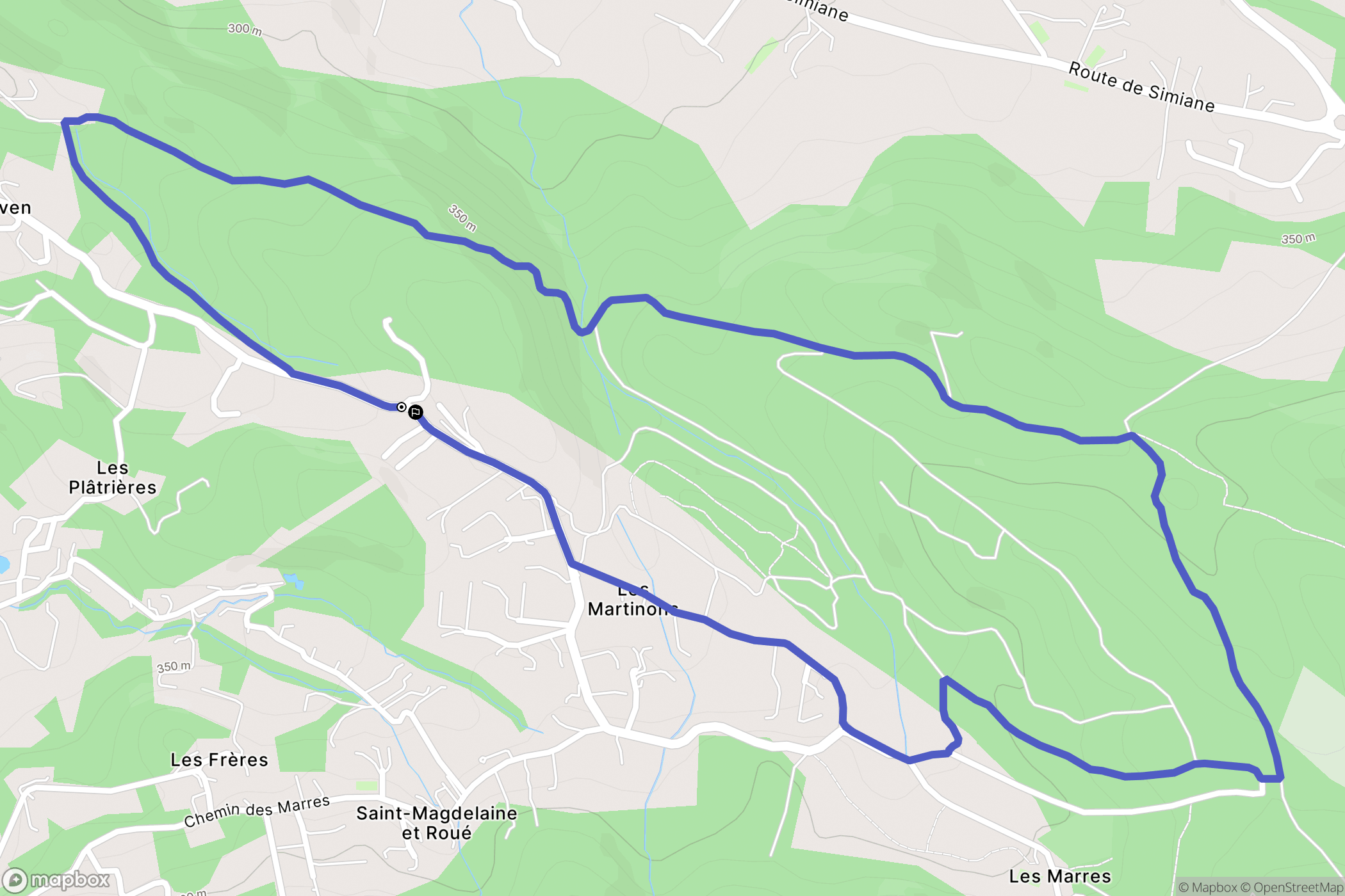 Simiane-Collongue : carte du parcours de randonnée - France