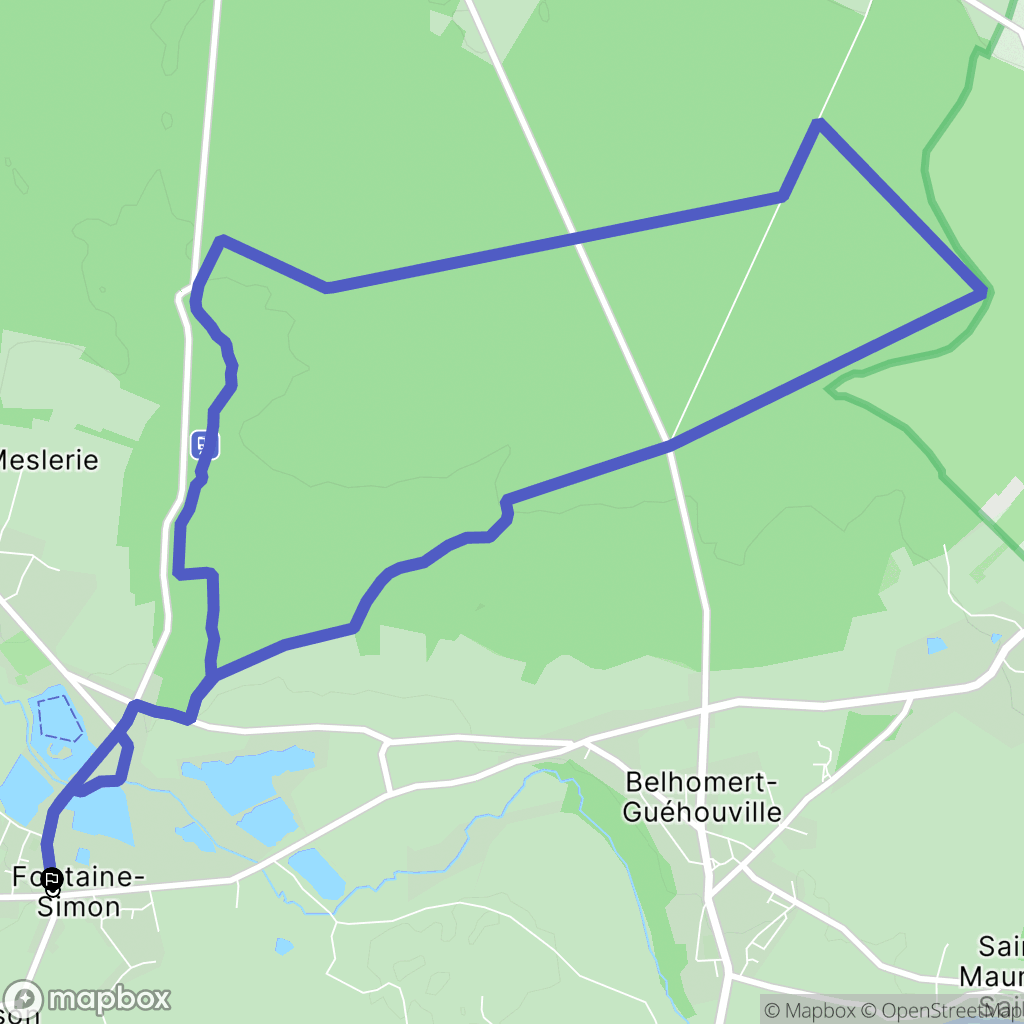 Fontaine-Simon : carte du parcours de randonnée - France