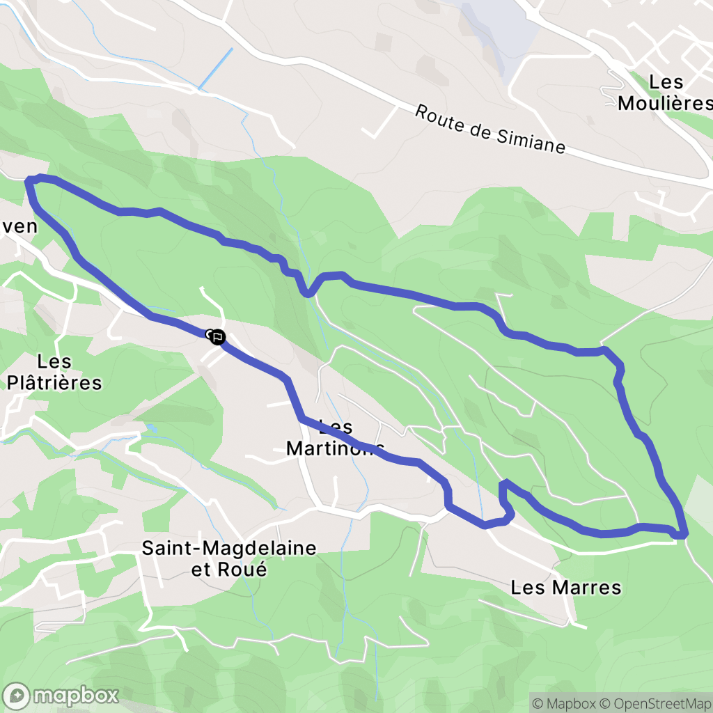 Simiane-Collongue : carte du parcours de randonnée - France