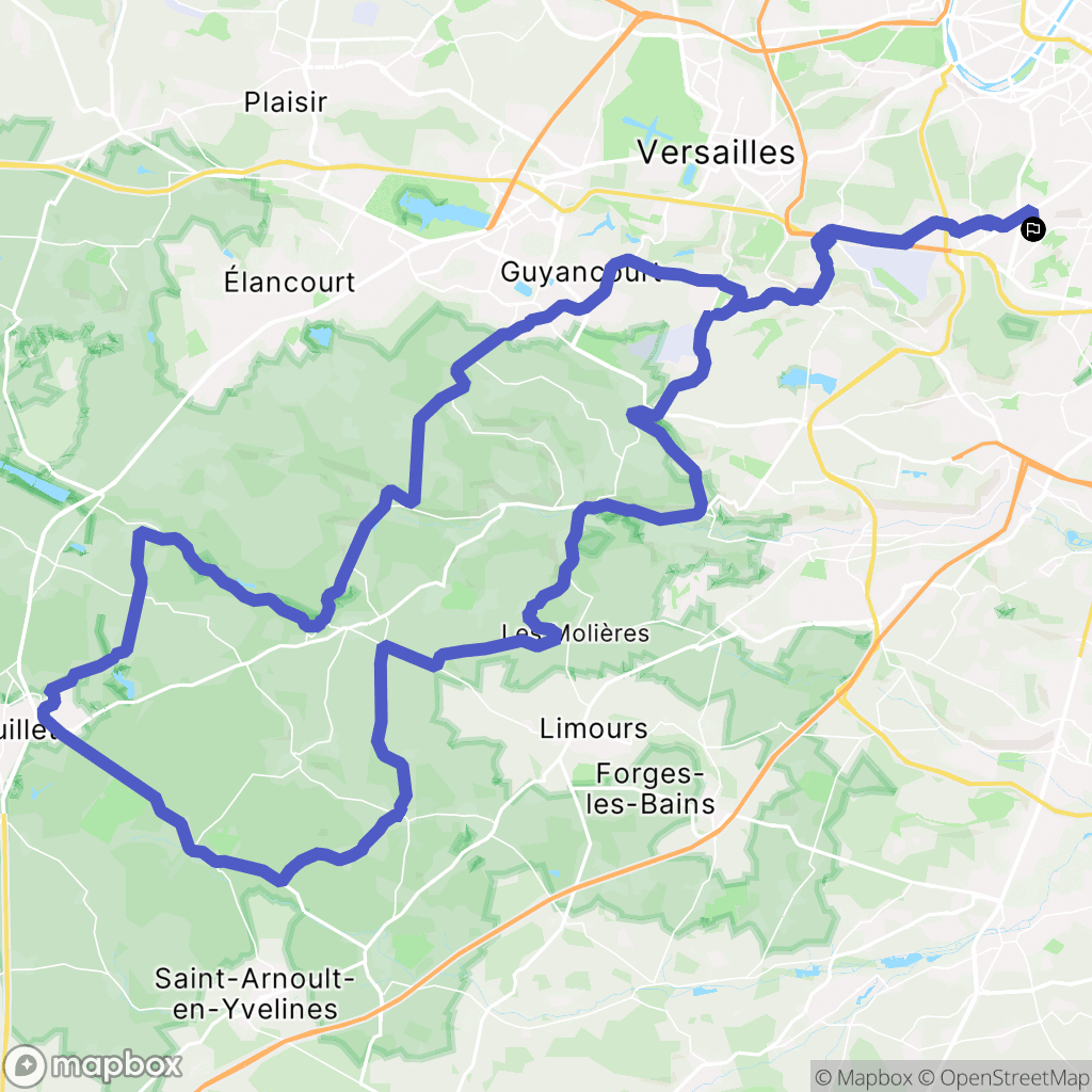 Le Plessis-Robinson : carte du parcours de randonnée - France
