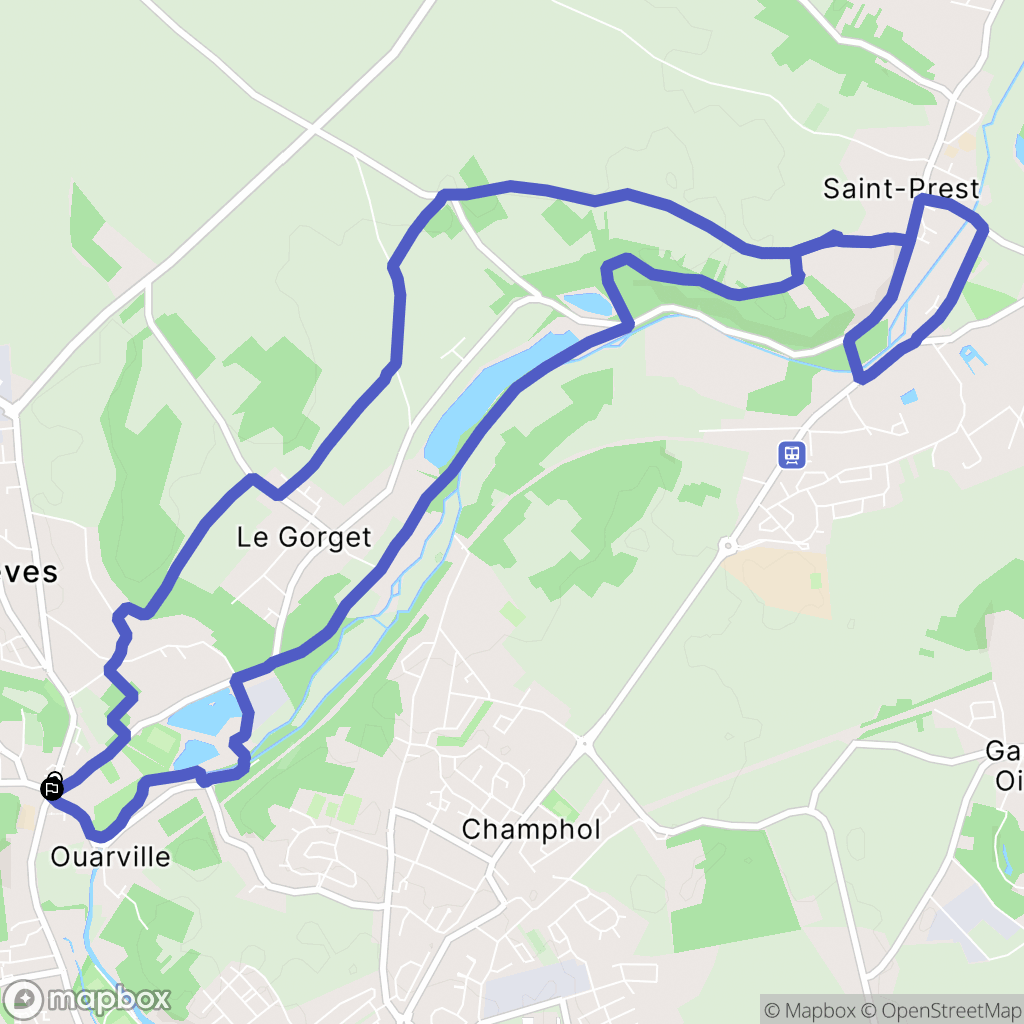 Lèves : carte du parcours de randonnée - France