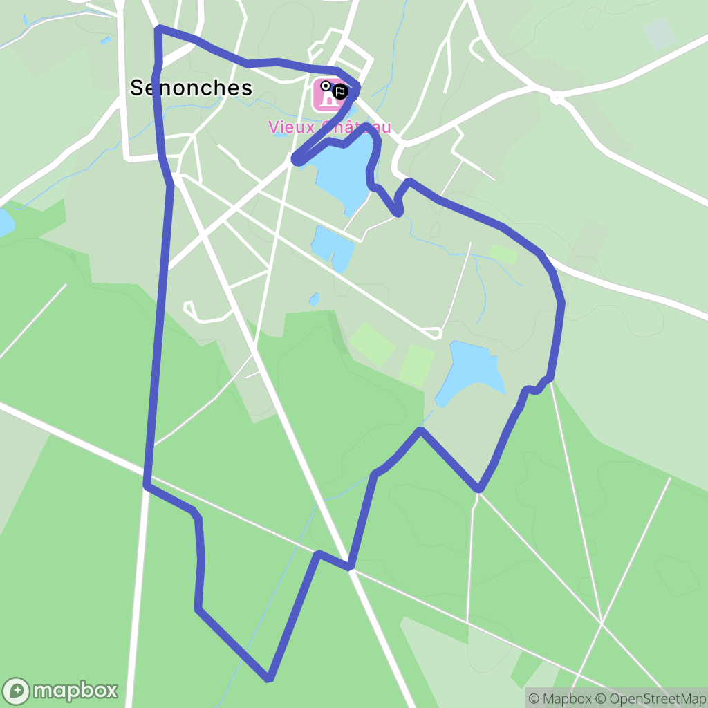 Senonches : carte du parcours de randonnée - France