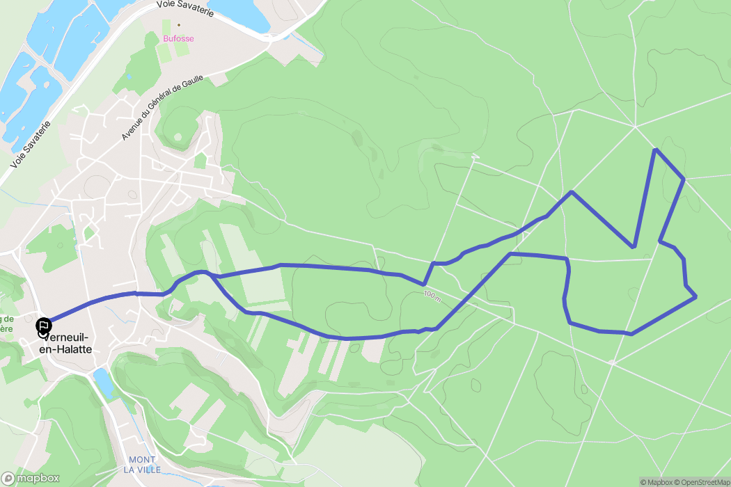 Verneuil-en-Halatte : carte du parcours de randonnée - France