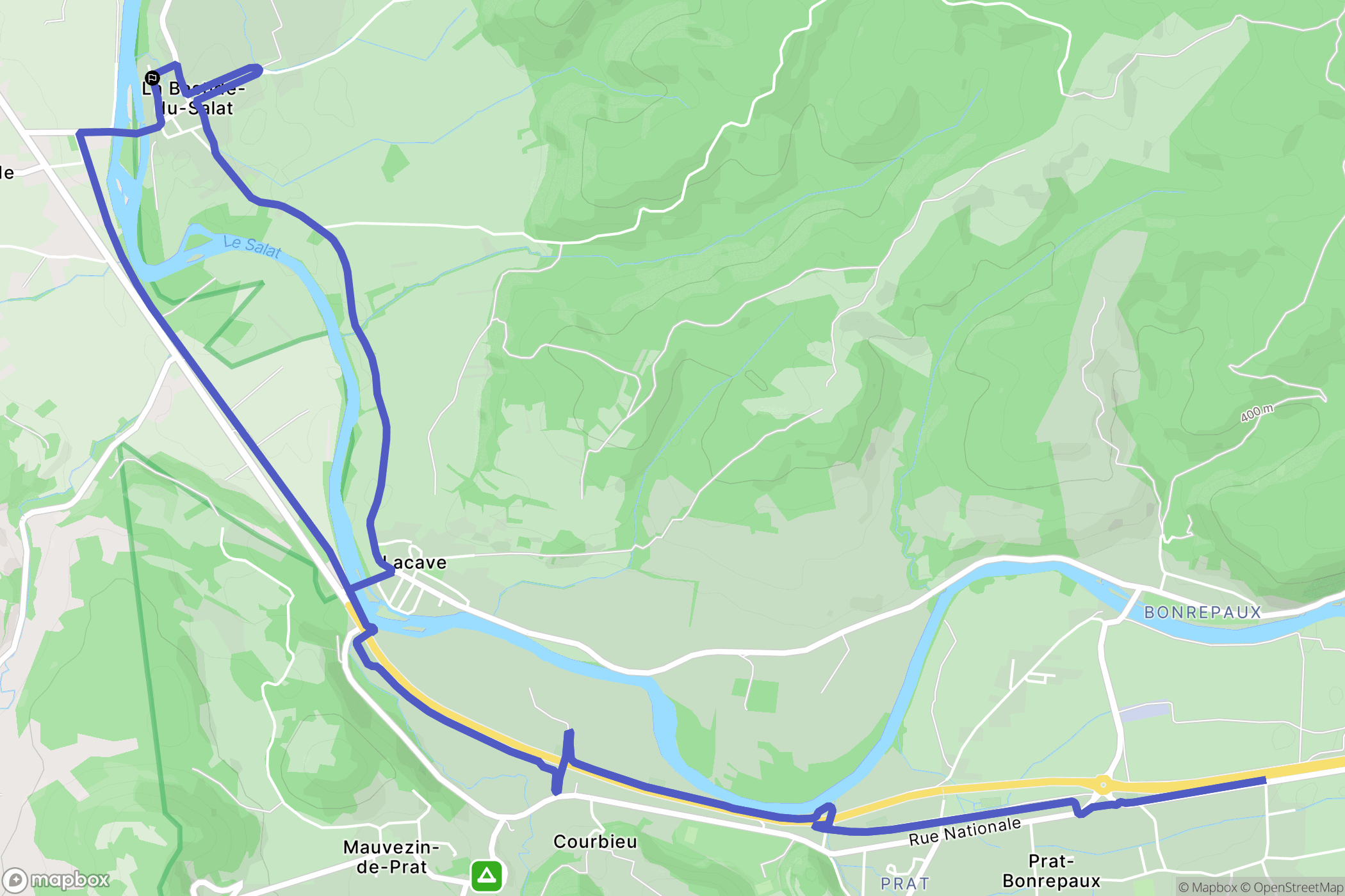 La Bastide-du-Salat : carte du parcours de randonnée - France