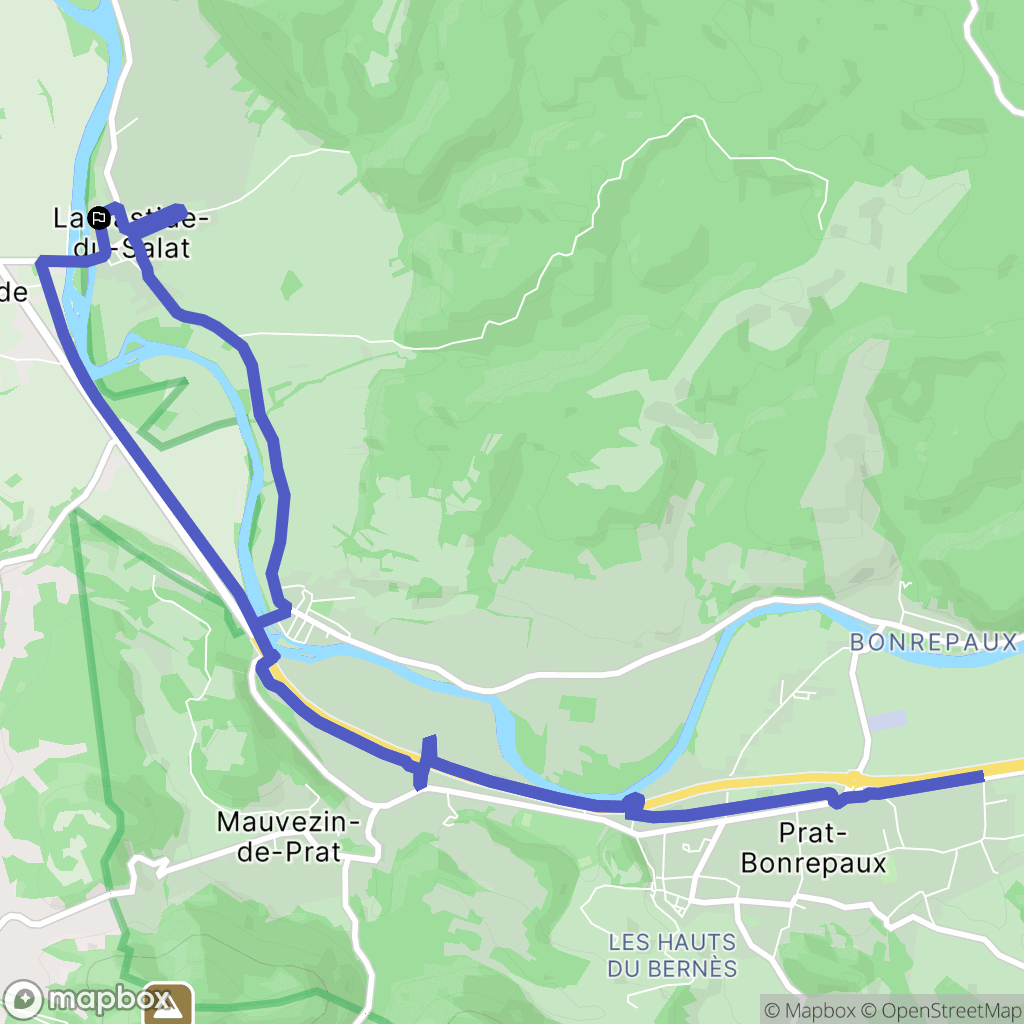 La Bastide-du-Salat : carte du parcours de randonnée - France