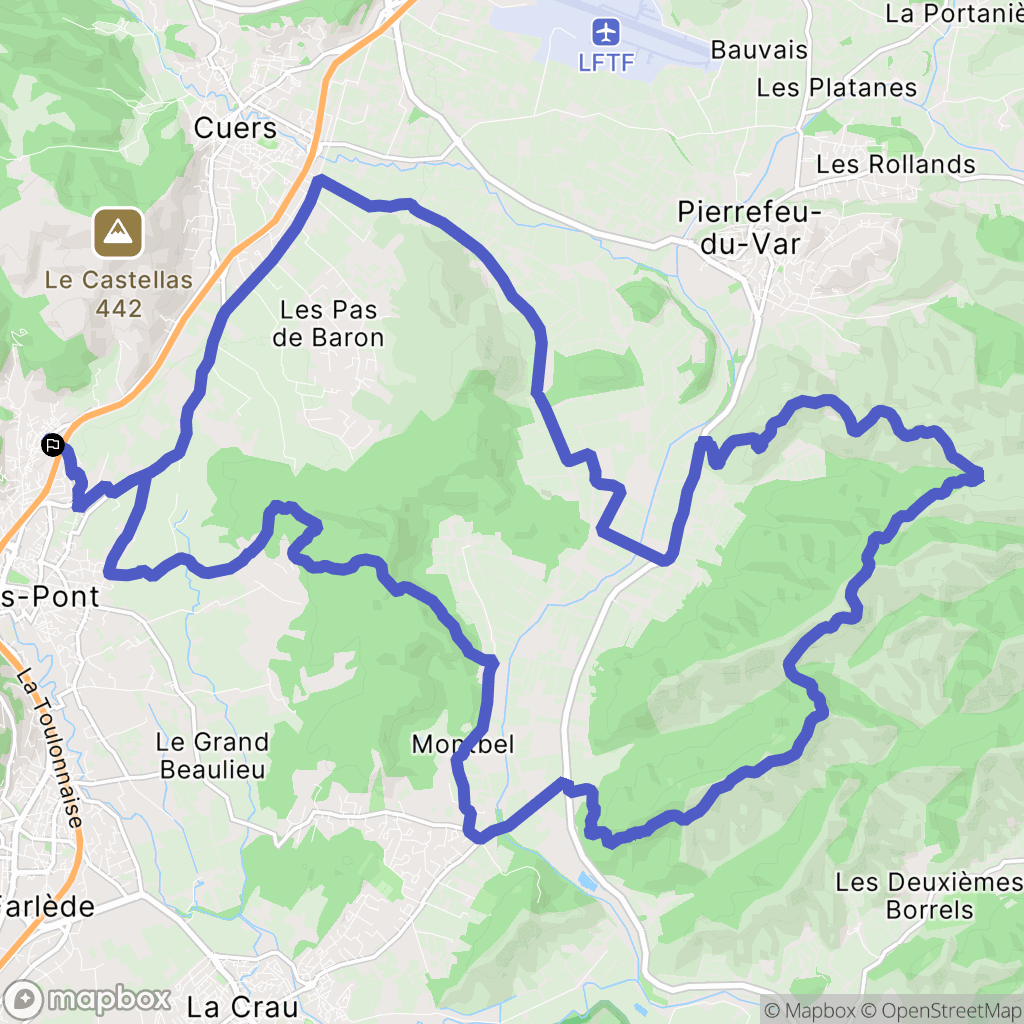 Solliès-Pont : carte du parcours de randonnée - France