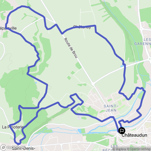 Châteaudun : carte du parcours de randonnée - France