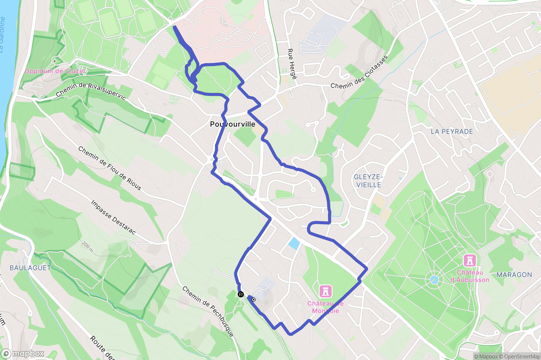 Ramonville-Saint-Agne : carte du parcours de randonnée - France