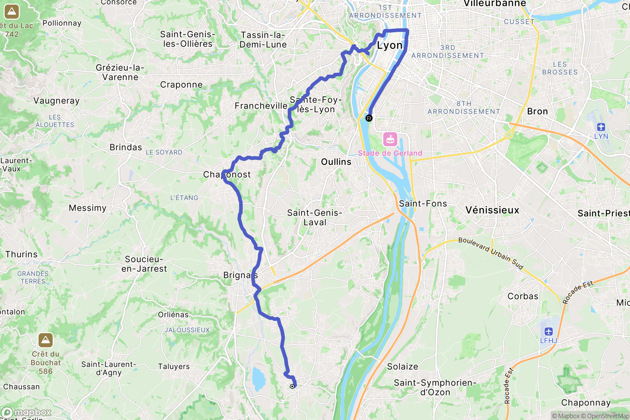 Millery : carte du parcours de randonnée - France