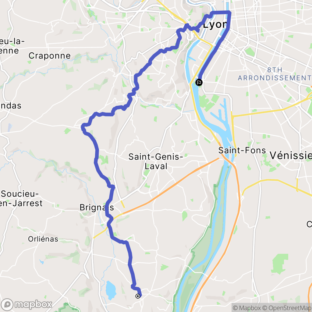 Millery : carte du parcours de randonnée - France