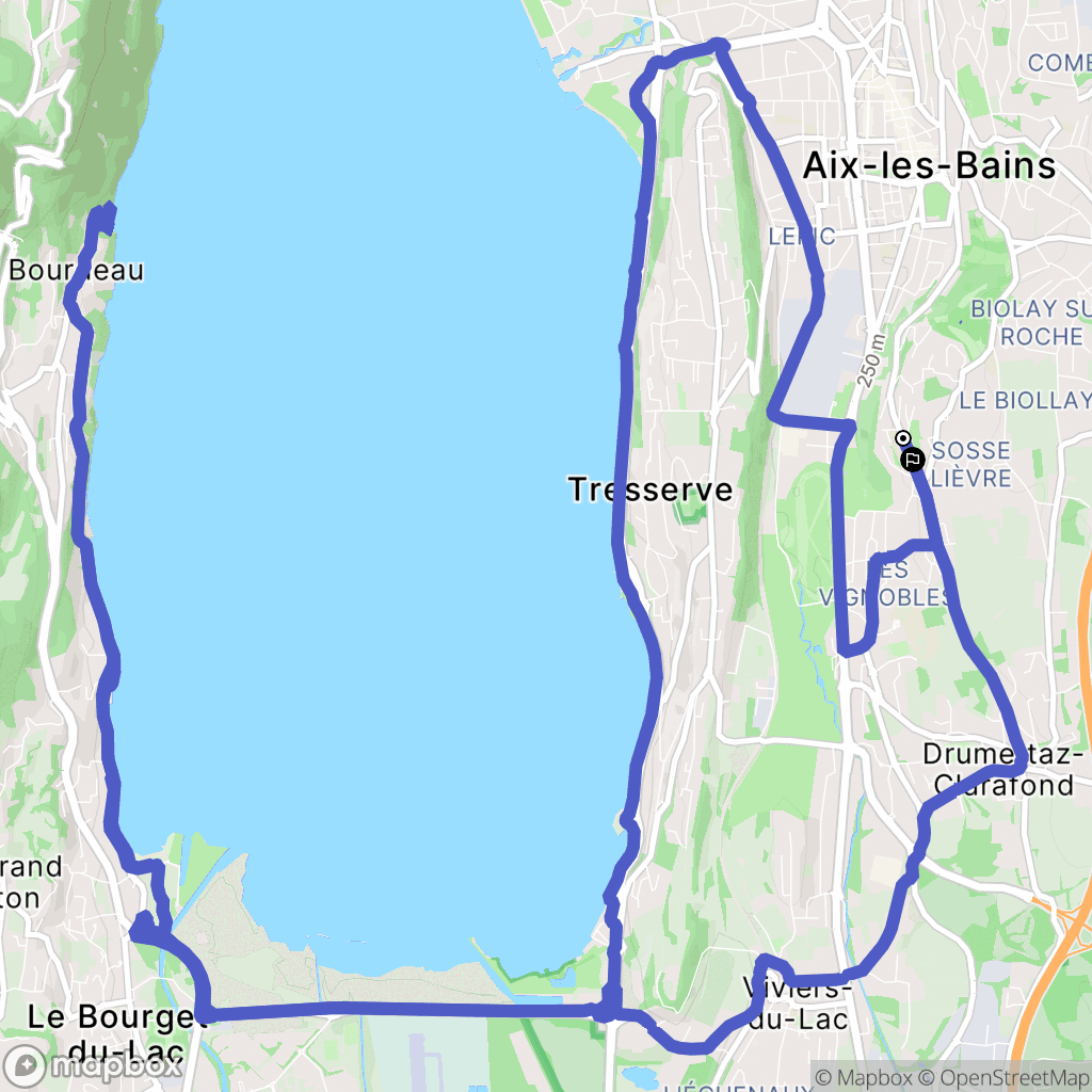 Aix-les-Bains : carte du parcours de randonnée - France
