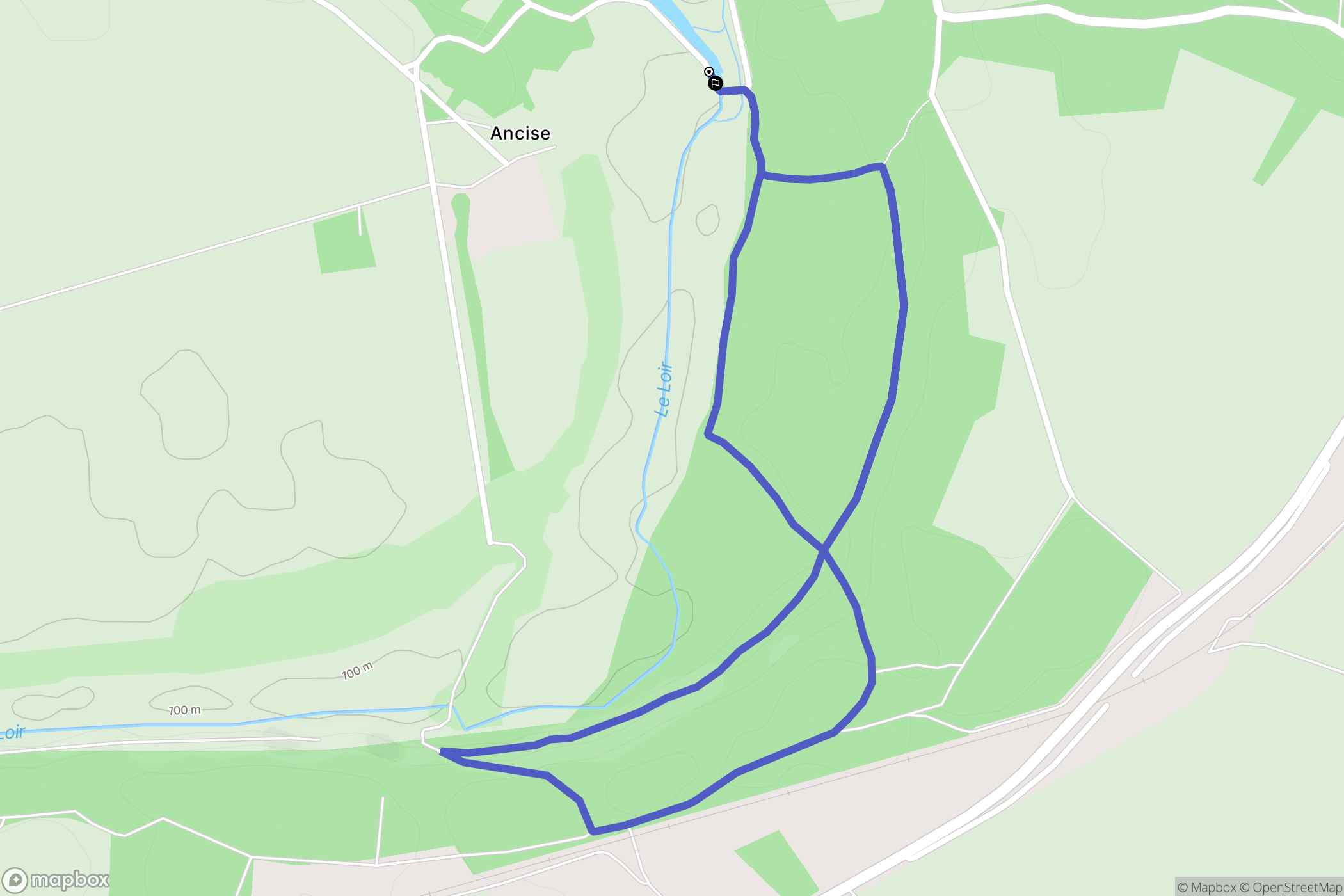 Cloyes-les-Trois-Rivières : carte du parcours de randonnée - France