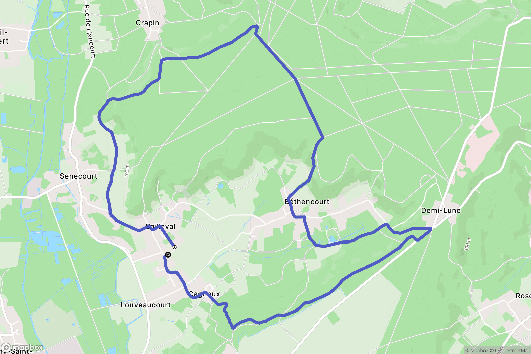 Bailleval : carte du parcours de randonnée - France