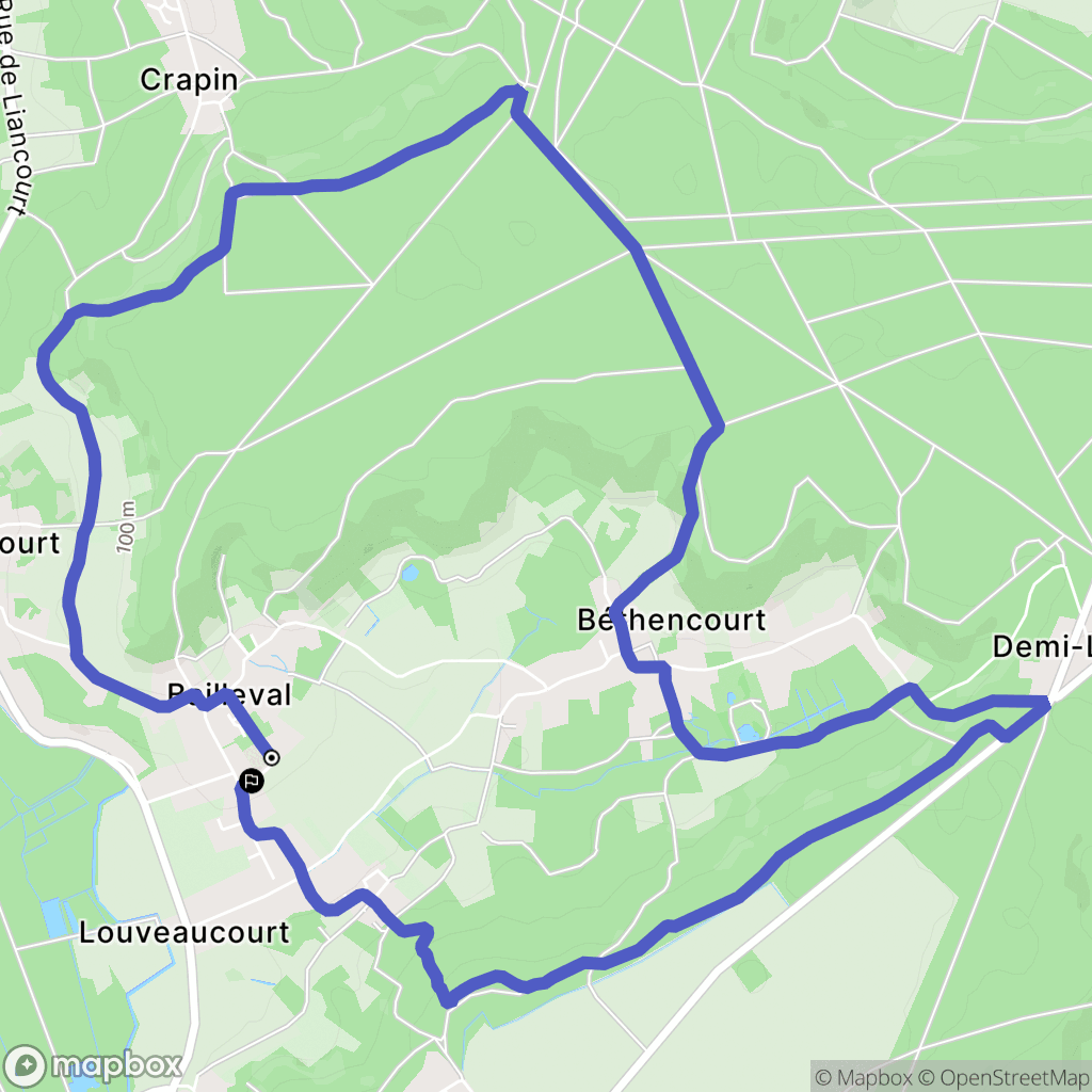 Bailleval : carte du parcours de randonnée - France