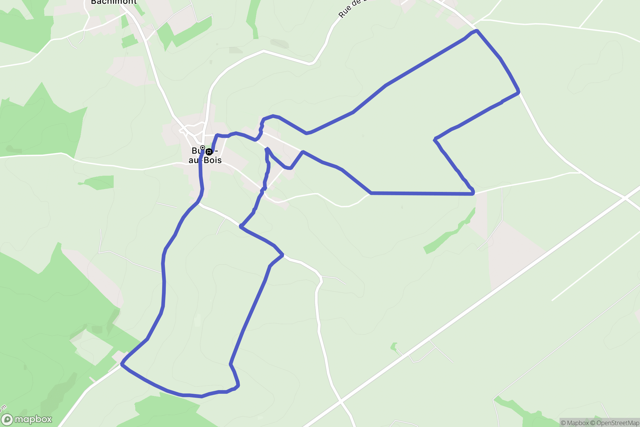 Buire-au-Bois : carte du parcours de randonnée - France
