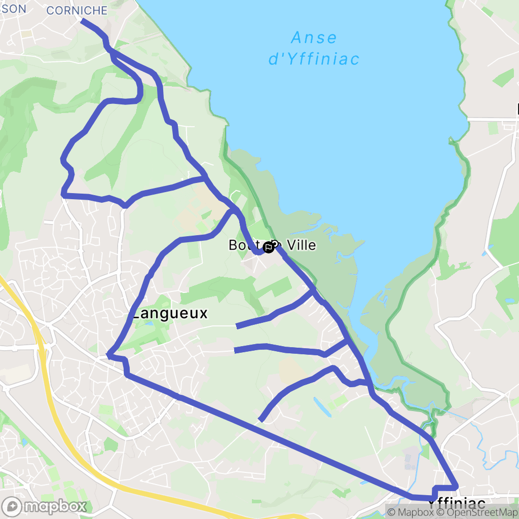Langueux : carte du parcours de randonnée - France