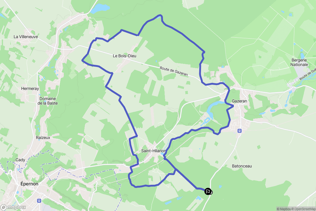Gazeran : carte du parcours de randonnée - France