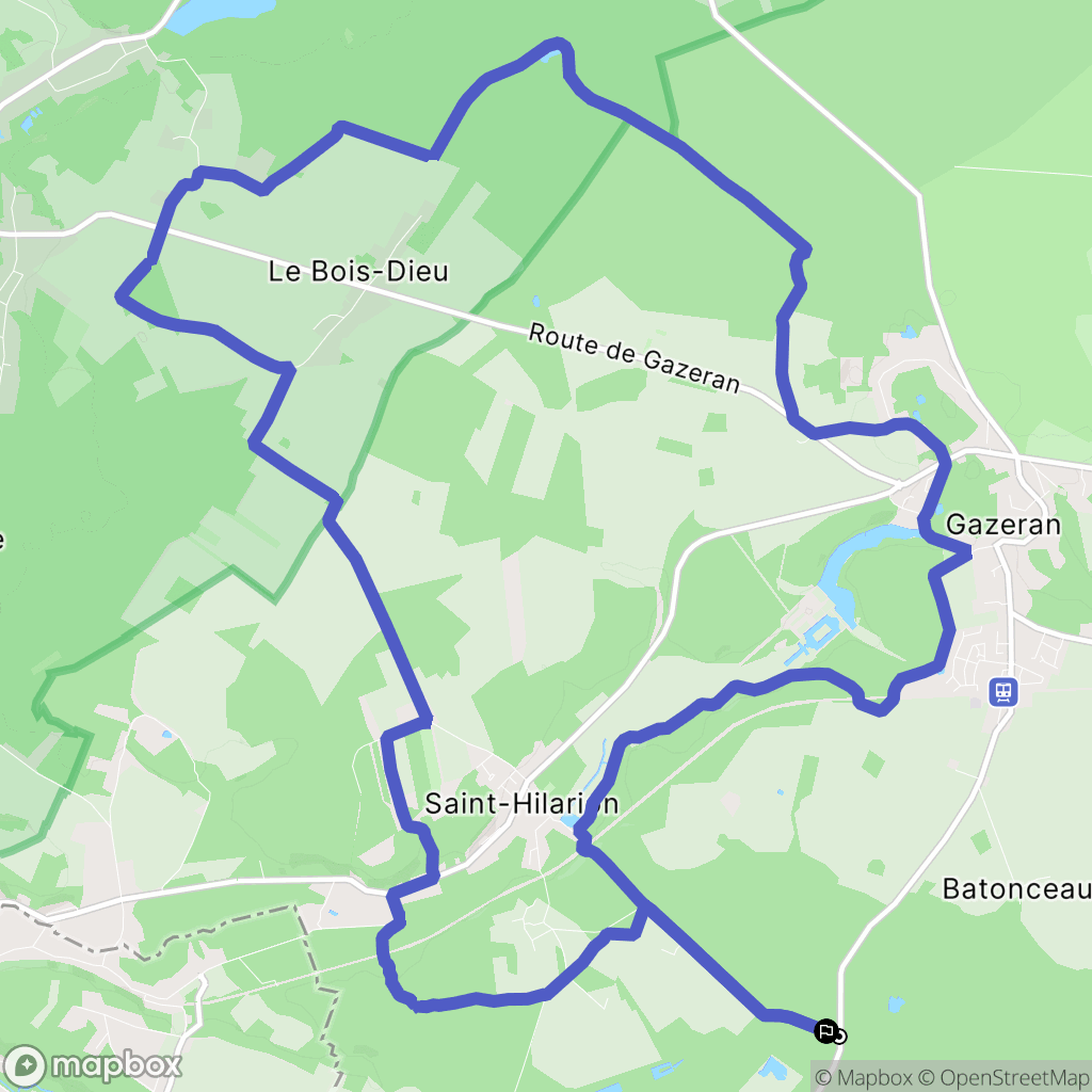 Gazeran : carte du parcours de randonnée - France
