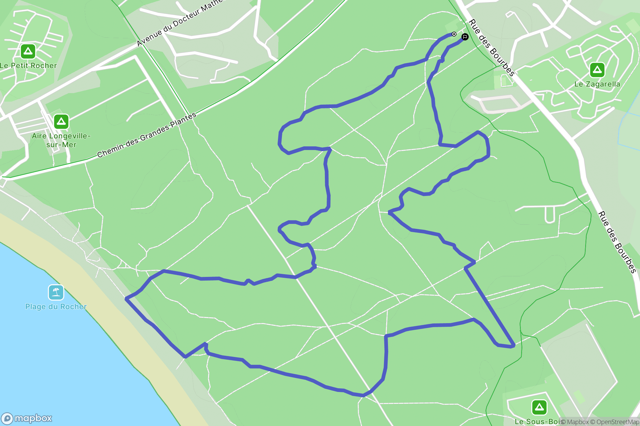 Longeville-sur-Mer : carte du parcours de randonnée - France