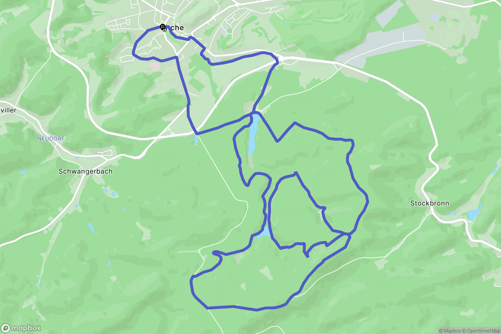 Bitche : carte du parcours de randonnée - France