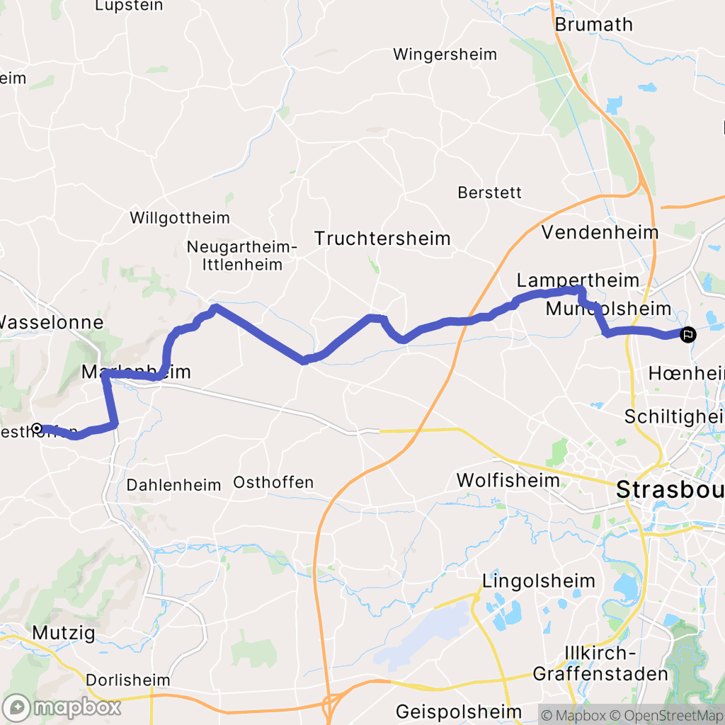 Westhoffen : carte du parcours de randonnée - France