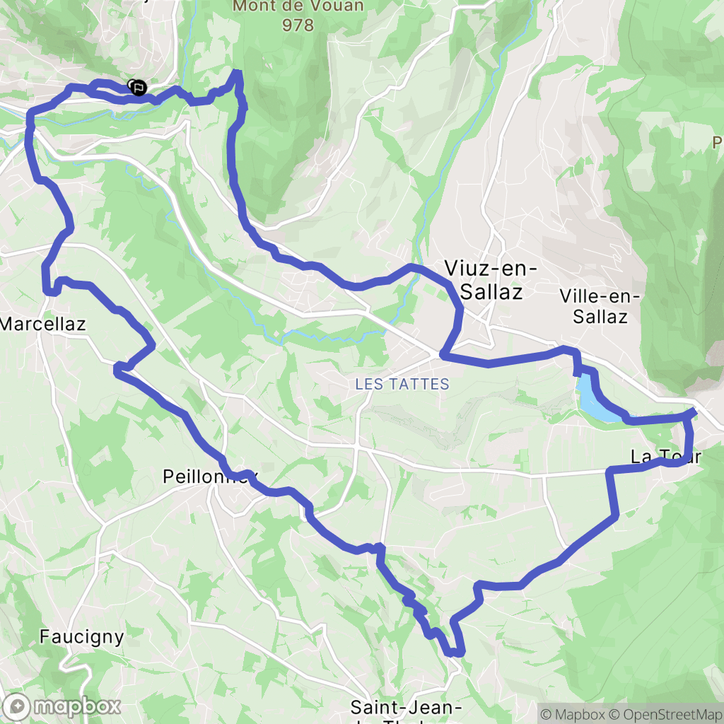 Fillinges : carte du parcours de randonnée - France