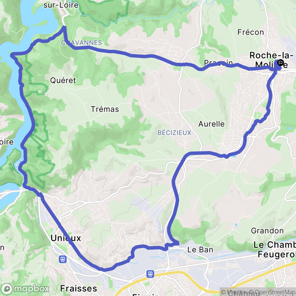 Roche-la-Molière : carte du parcours de randonnée - France