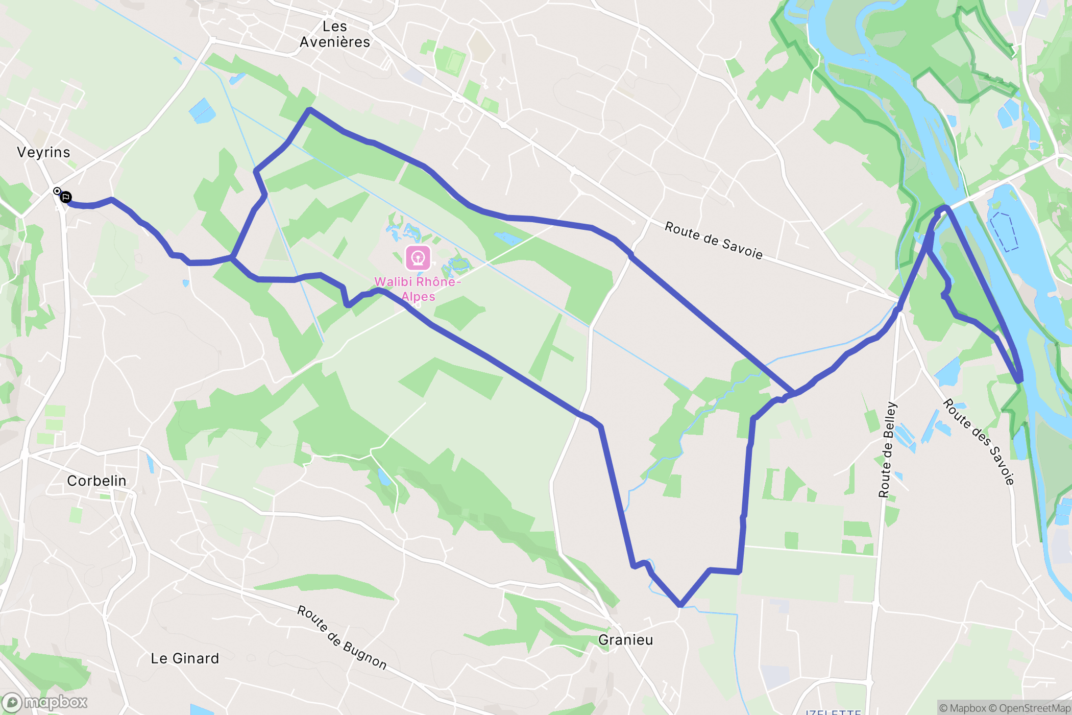 Les Avenières Veyrins-Thuellin : carte du parcours de randonnée - France