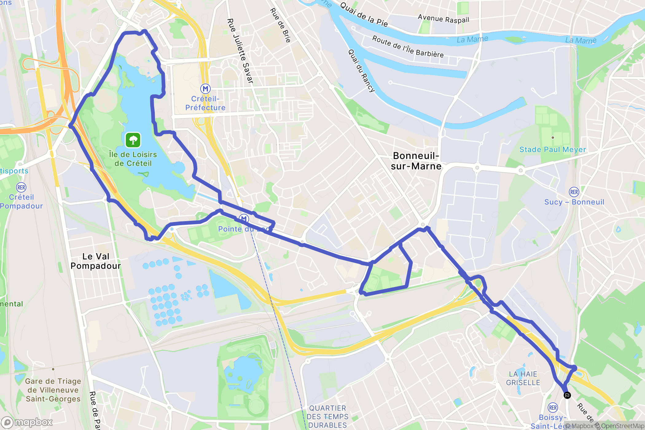 Boissy-Saint-Léger : carte du parcours de randonnée - France