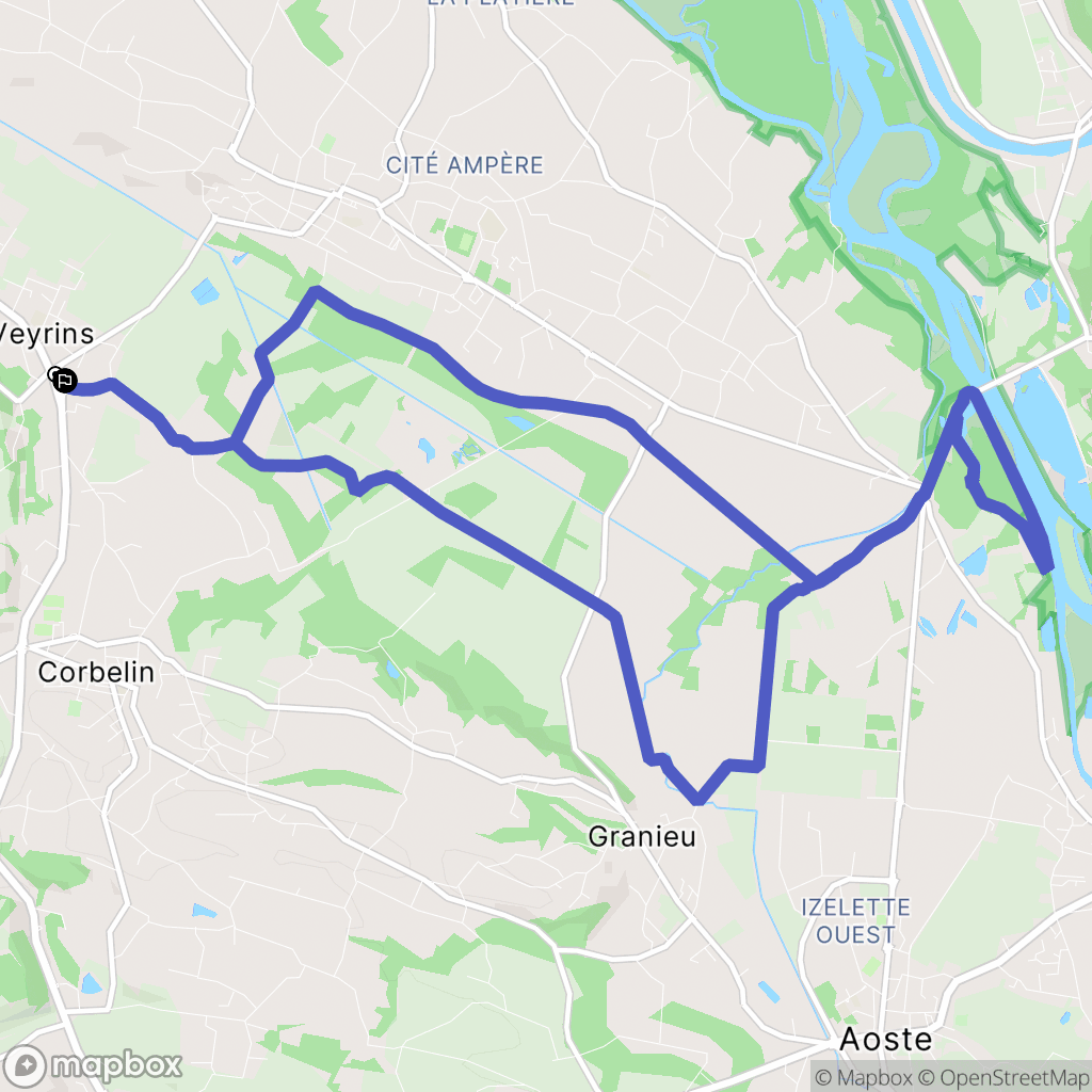 Les Avenières Veyrins-Thuellin : carte du parcours de randonnée - France