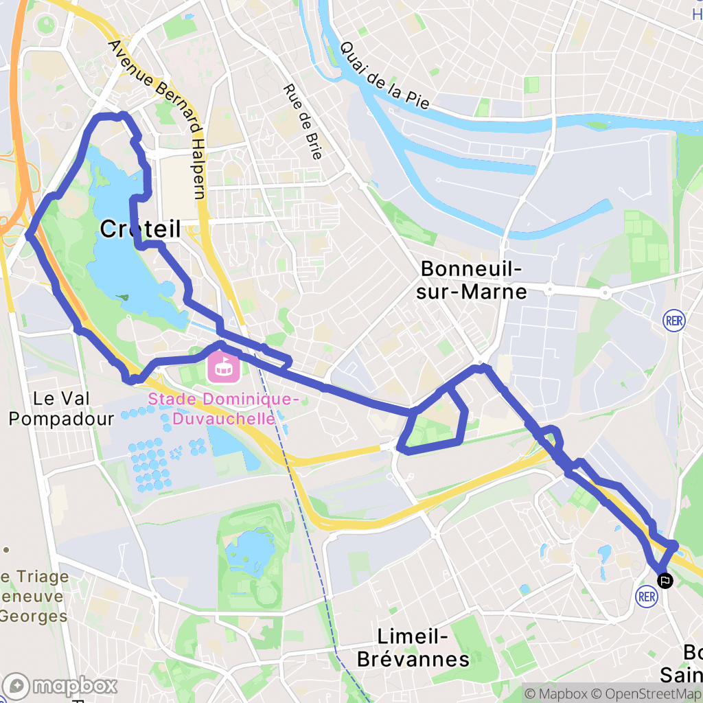 Boissy-Saint-Léger : carte du parcours de randonnée - France