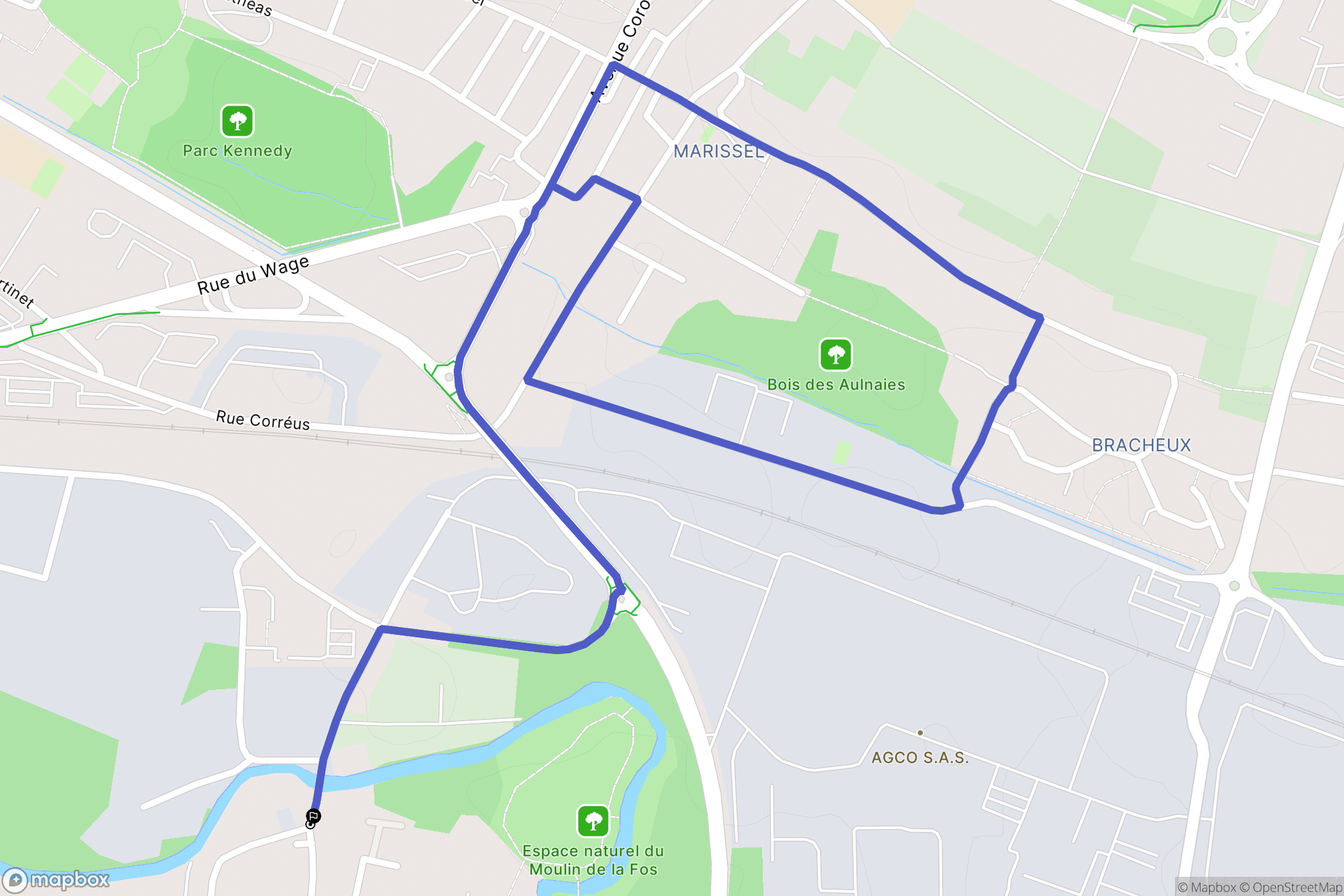 Beauvais : carte du parcours de randonnée - France