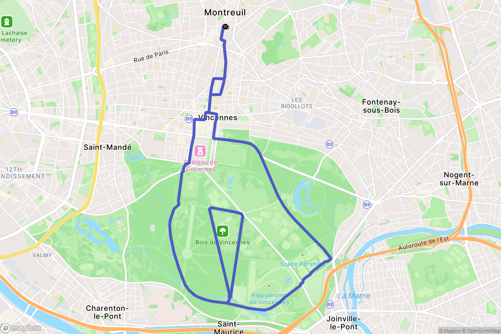 Montreuil : carte du parcours de randonnée - France