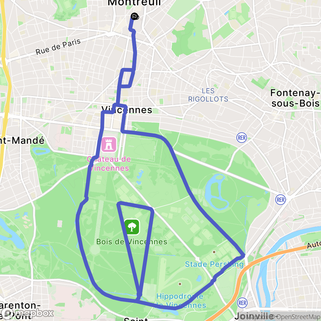 Montreuil : carte du parcours de randonnée - France