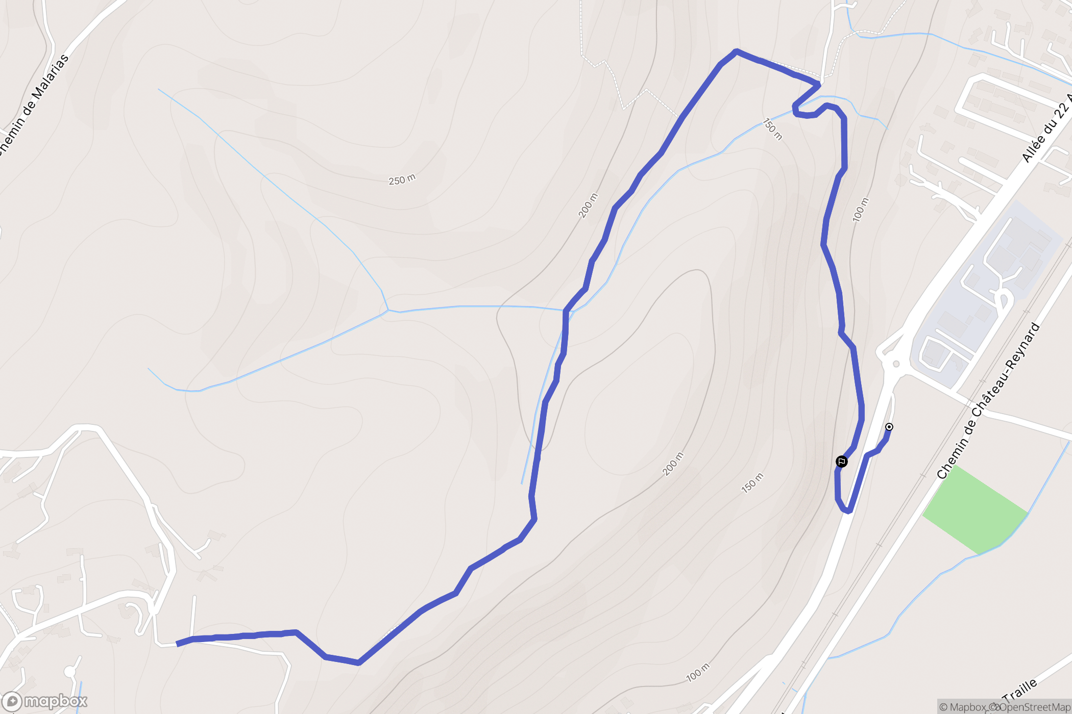 Rochemaure : carte du parcours de randonnée - France