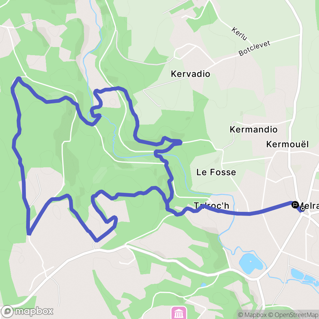 Melrand : carte du parcours de randonnée - France